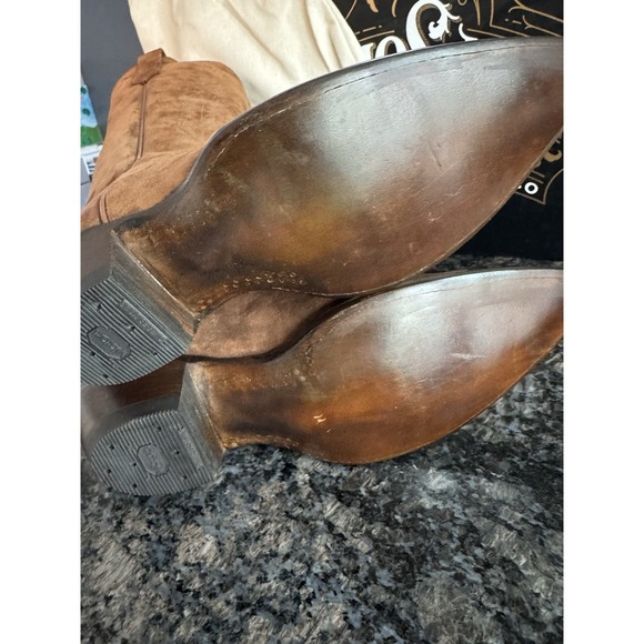 KEMO SABE GRIT COGNAC FOX SUEDE JENNY$1295 NWB Sz 9.5 Ladies Cowboy Boots - Picture 11 of 16